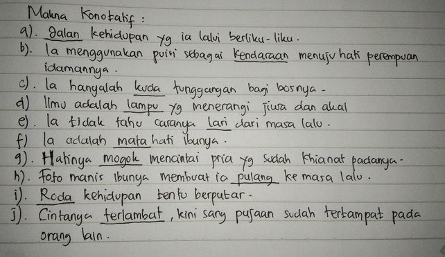 Buatlah Kalimat Yang Masing Masing Menggunakan Makna Denotasi Dan