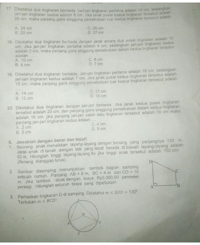 Diketahui Jarak Antara Pusat Lingkaran A Dan B Adalah 20 Cm Lingkaran Studi Indonesia