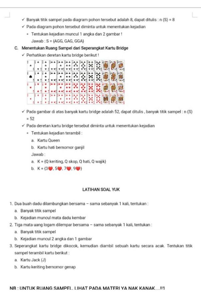 V Banyak Titik Sampel Pad Lihat Cara Penyelesaian Di Qanda