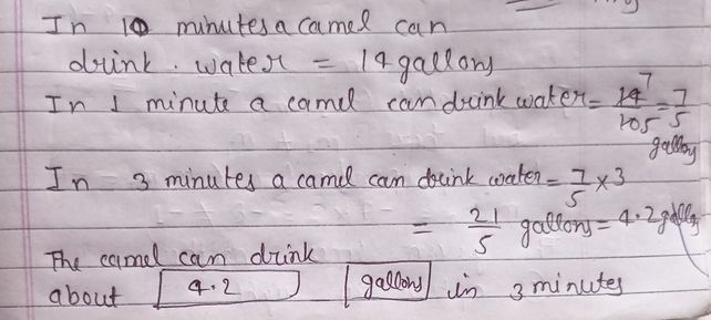 Acamel Can Drink 14 Gallons O See How To Solve It At Qanda