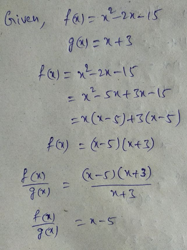 Let F X X2 2x 15 And G X X3 See How To Solve It At Qanda