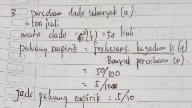 3 Pada percobaan pelempar... Lihat cara penyelesaian di QANDA
