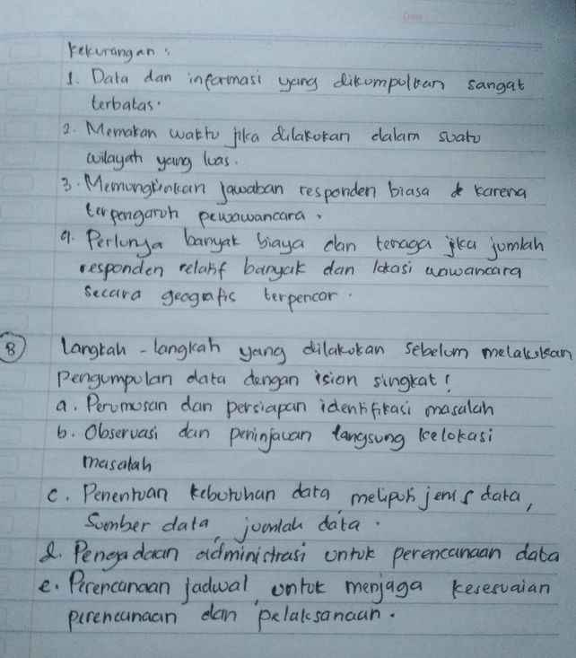 1 Apa Saja Cara Yang Dapat Dilakukan Untuk Mengumpulkan Data Dari Lingkungan Sekitar Coba Sebutkan 2 Jelaskan Perbedaan Pengumpulan