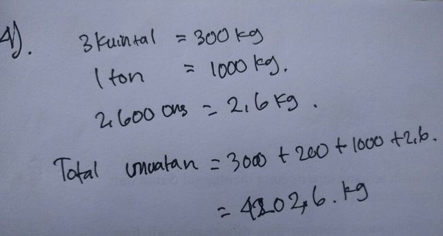 1 Ton 2 Kuintal 4 Kg Berapa Pon