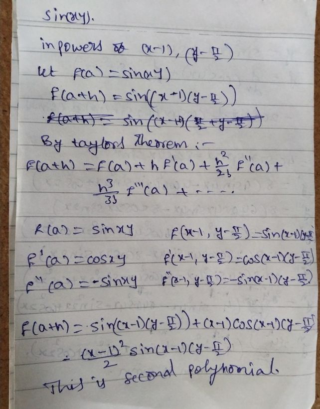 Expand Sin Xy 1n Powers X 1 See How To Solve It At Qanda