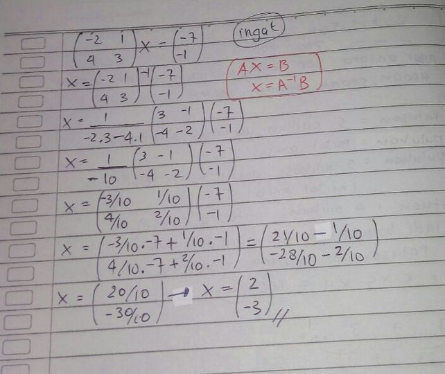 Tentukan Matriks X Yang M Lihat Cara Penyelesaian Di Qanda