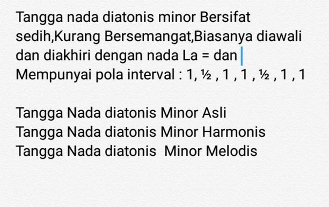 Tangga Nada Minor Asli Adalah
