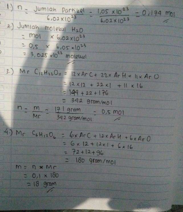 3 Berapa Jumlah Mol Gula Lihat Cara Penyelesaian Di Qanda